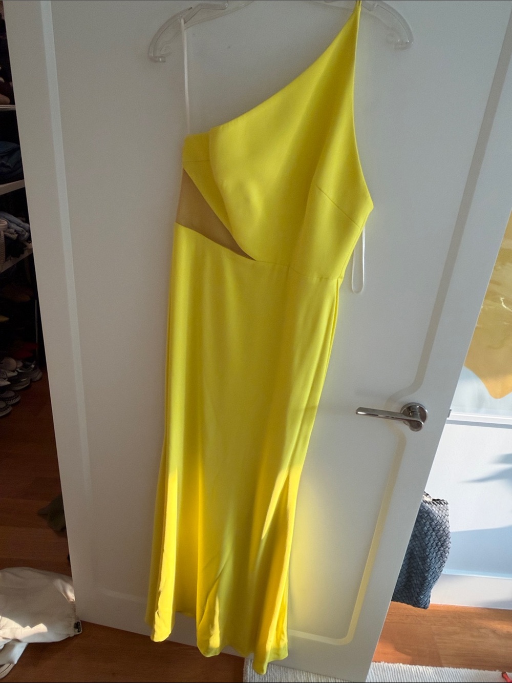 Alex Perry Vibrant Yellow One-Shoulder Cutout Gown